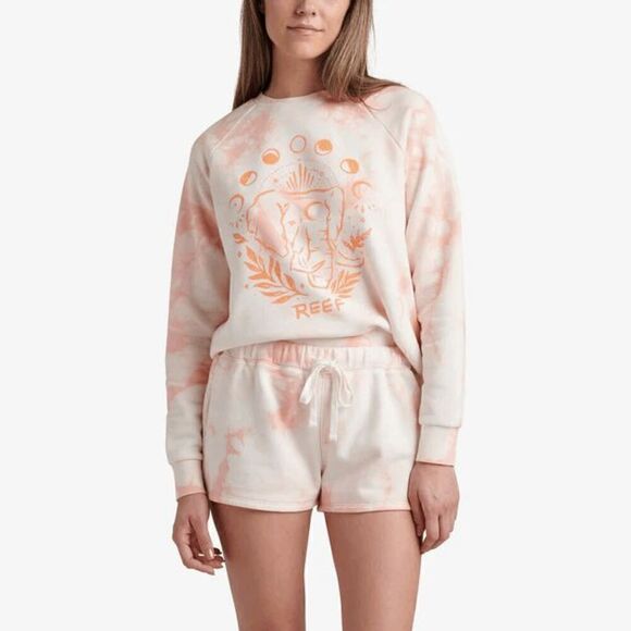 Reef Trunks Elephant Raglan Crew Sweater Tie Dye Peach Melba Small NWT - Picture 9 of 10
